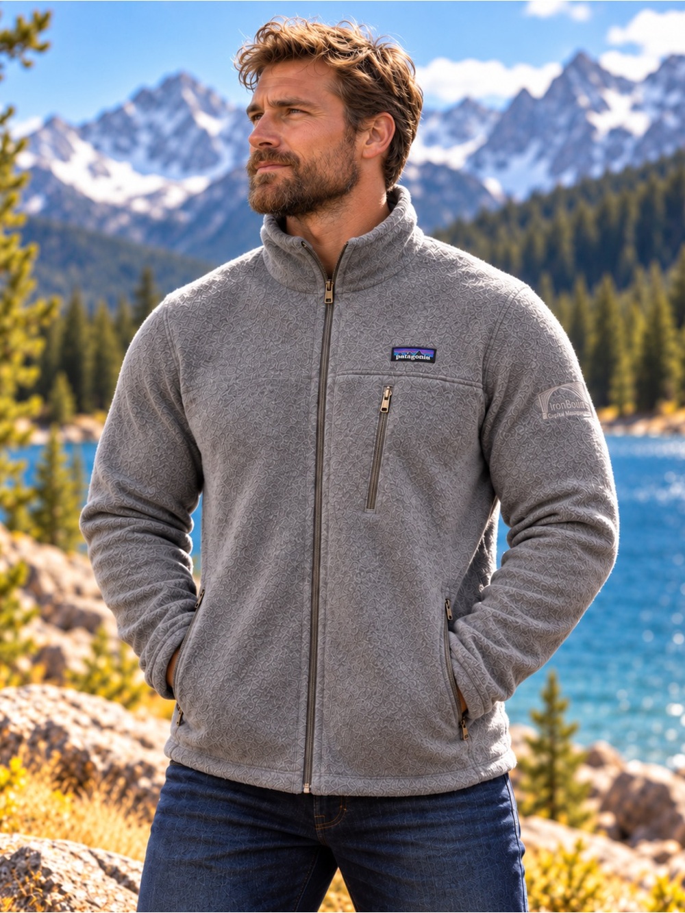 Patagonia Simple Synchilla Fleece Jacket Men’s L Gray Full Zip 25096